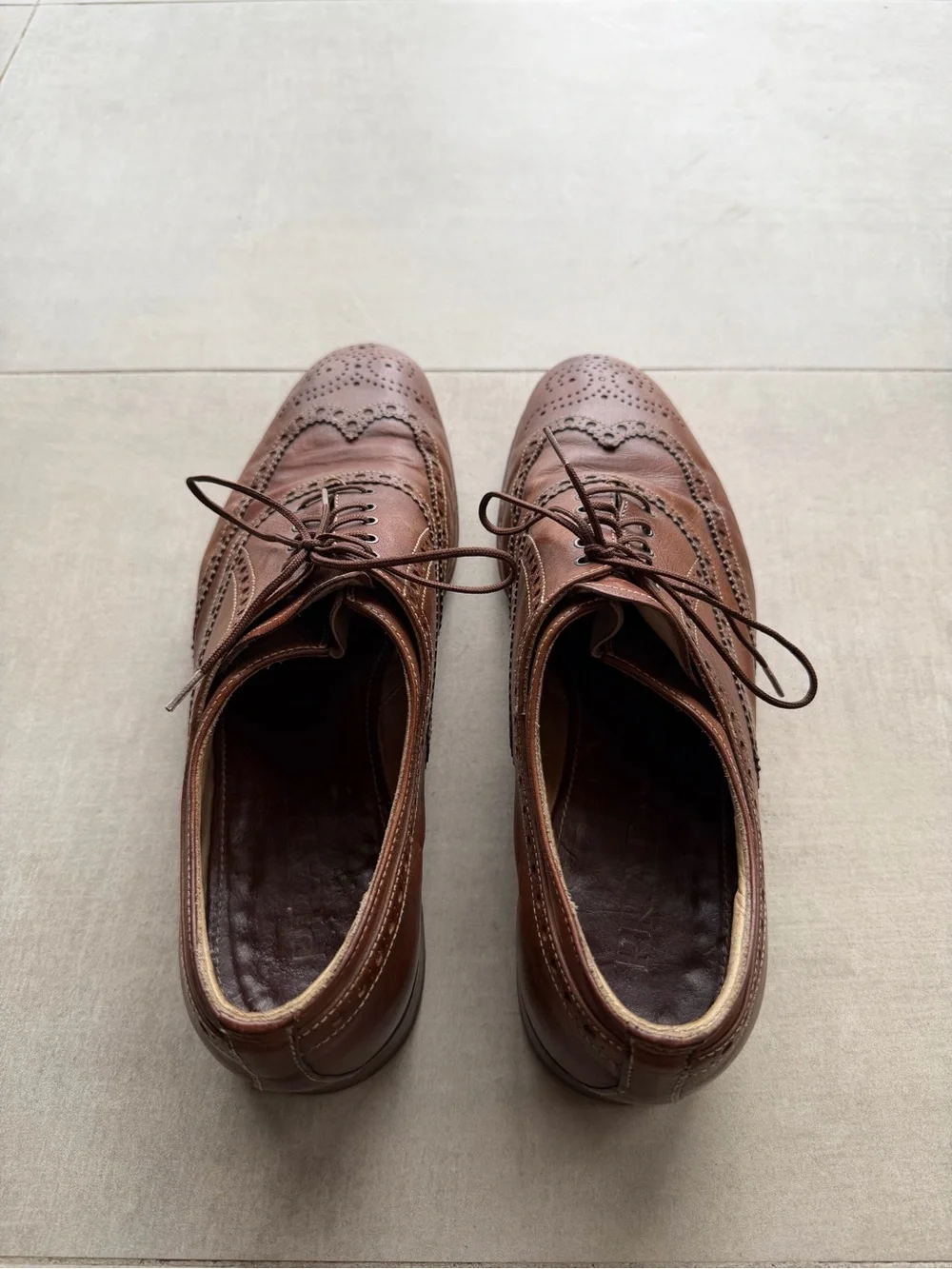 Prada Brown Leather Wingtip Oxfords